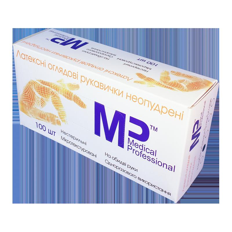 MEDICAL PROFESSIONAL®, Латексні оглядові рукавички неопудрені М